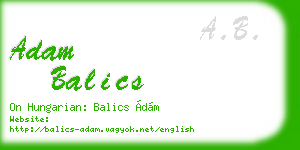 adam balics business card